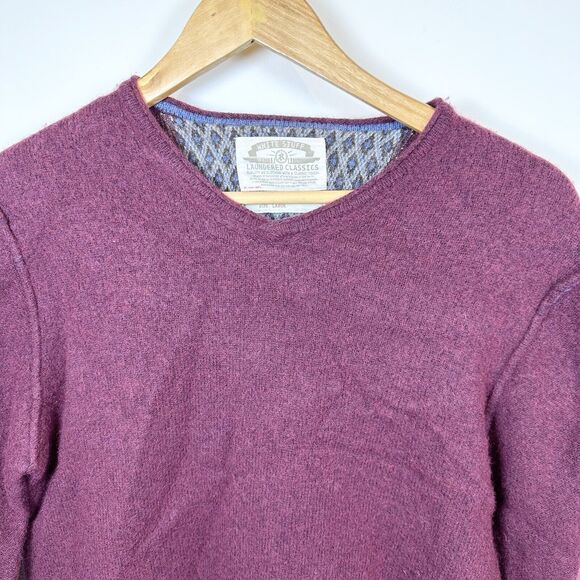 White Stuff Sweater Women's Large Red Burgundy Laundered Classics Lambs Wool - Picture 2 of 14